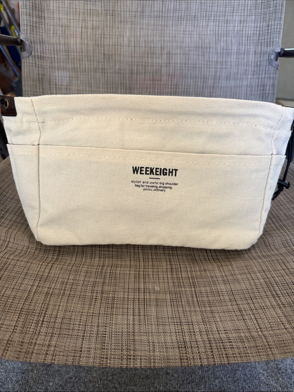 Canvas purse insert organizer  Bag in Cream.